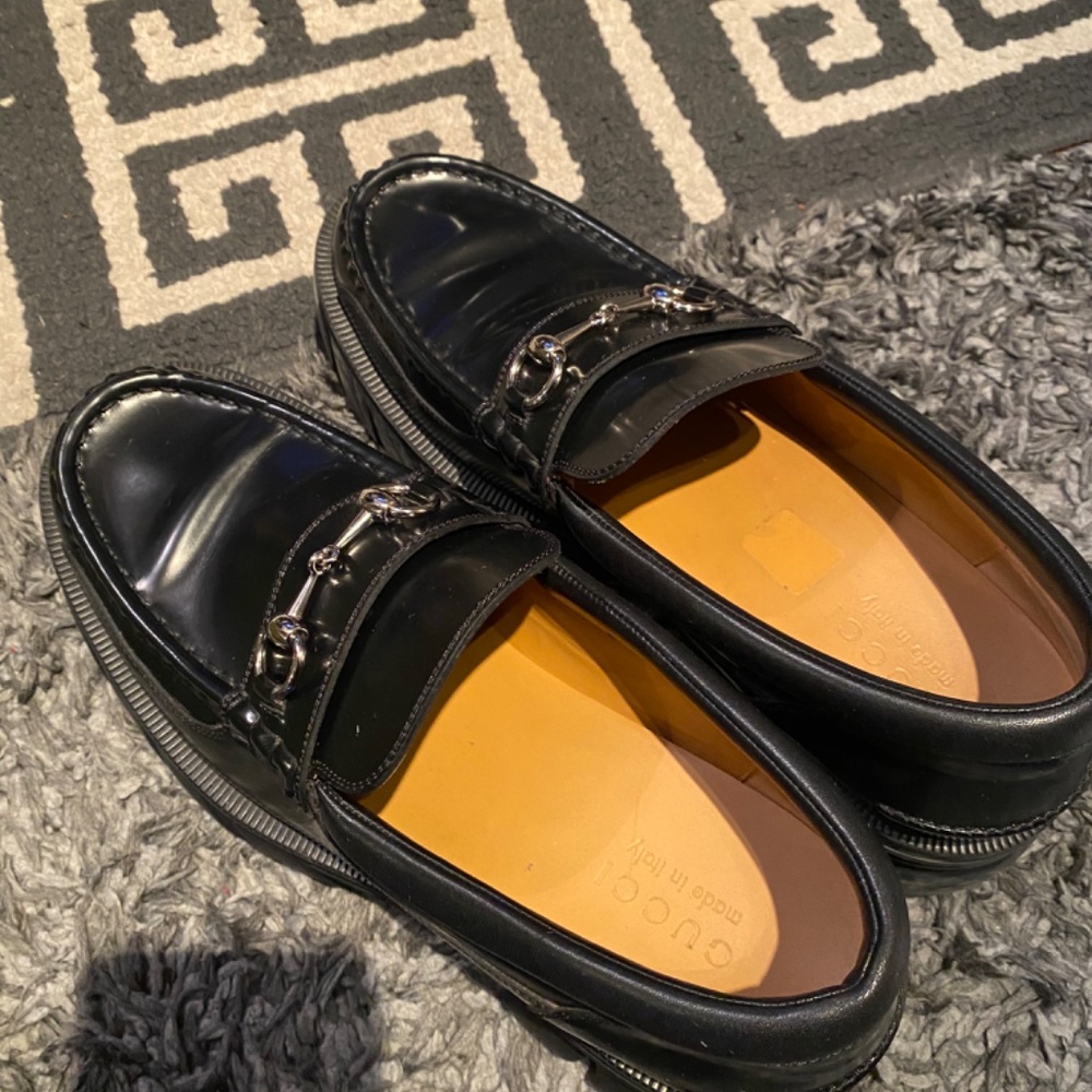 Gucci Lug Sole Loafer With Horsebit Gem